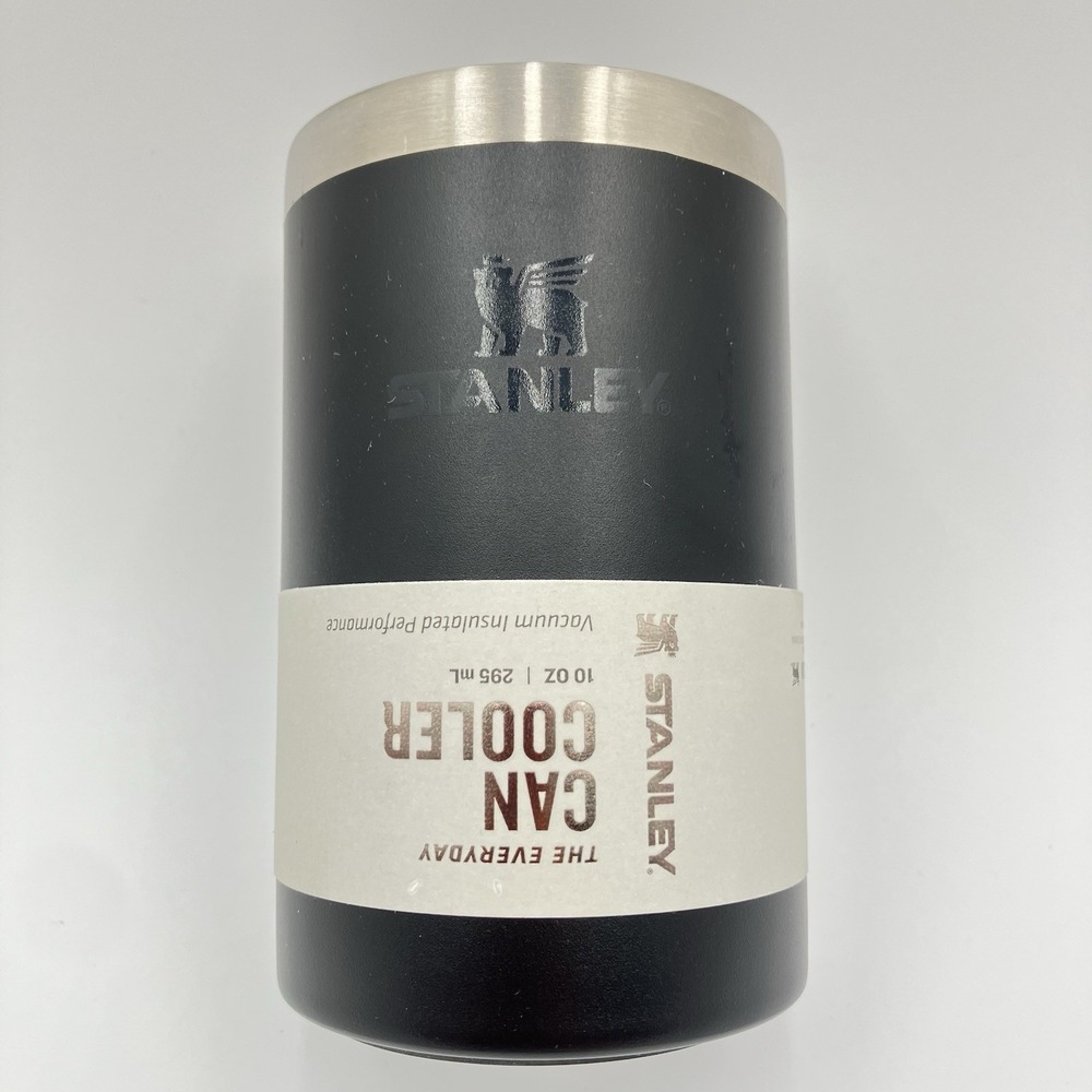 Stanley The Everyday Can Cooler 10oz Black Stainless Steel Insulated Travel NEW